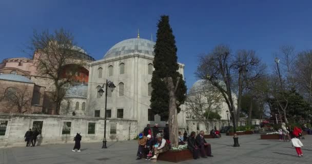 Sultanahmet Square a place for tourists to visit in Istanbul — Stock Video