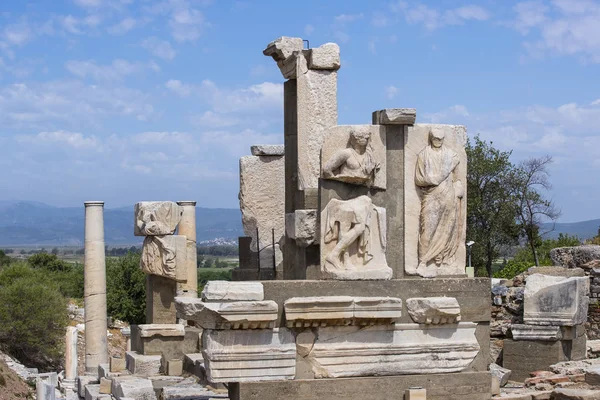 As ruínas da antiga cidade antiga de Éfeso — Fotografia de Stock