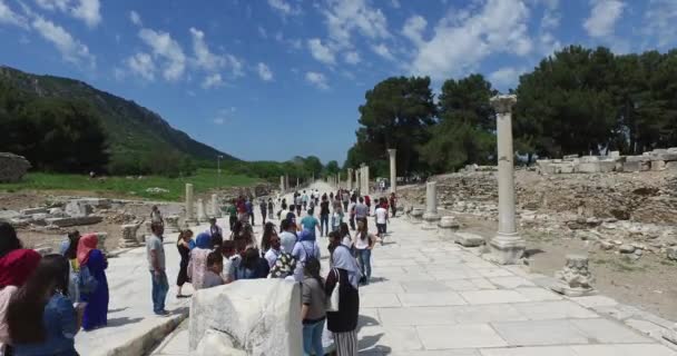 As ruínas da antiga cidade antiga de Éfeso — Vídeo de Stock