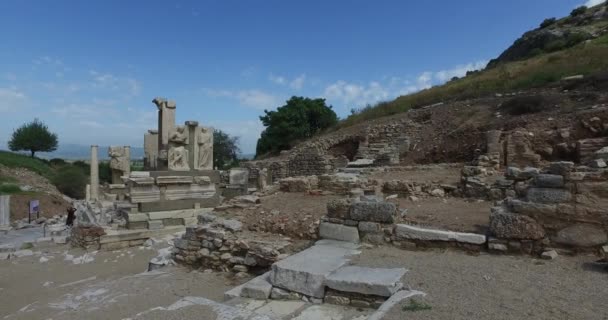 Las ruinas de la antigua ciudad antigua de Éfeso — Vídeos de Stock