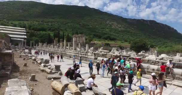Las ruinas de la antigua ciudad antigua de Éfeso — Vídeos de Stock
