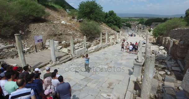 Ruiny staré antické město z Efesu — Stock video
