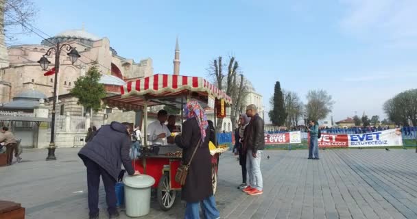 Πλατεία Sultanahmet ένα μέρος για τους τουρίστες να επισκεφθούν στην Κωνσταντινούπολη — Αρχείο Βίντεο