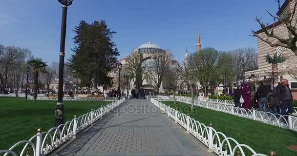 술탄아흐멧 광장 이스탄불에서 방문 하는 관광객을 위한 장소 — 비디오