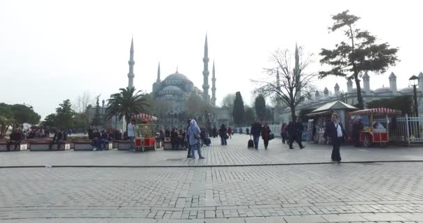 Sultanahmet-Platz ein Ort für Touristen in Istanbul — Stockvideo