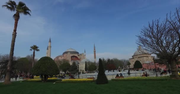 Sultanahmet Square et sted for turister at besøge i Istanbul – Stock-video