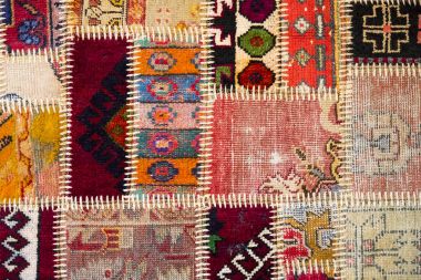 Eski bir parça halı doku