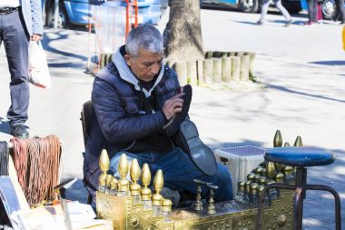 Türkiye'de İstanbul Şehir sokak ayakkabı temizleyiciler