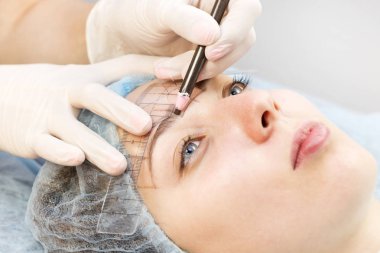 Microblading kaşlar iş akışı