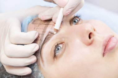 Microblading kaşlar iş akışı
