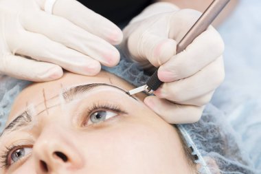 Microblading kaşlar iş akışı