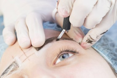 Microblading kaşlar iş akışı