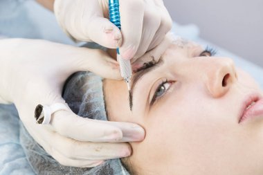 Microblading kaşlar iş akışı