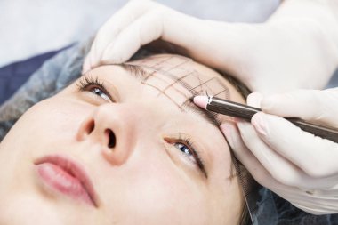 Microblading kaşlar iş akışı