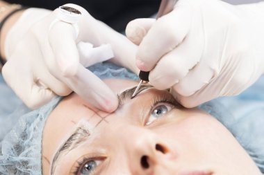 Microblading kaşlar iş akışı