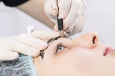 Microblading kaşlar iş akışı