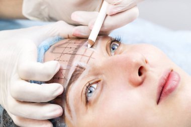 Microblading kaşlar iş akışı