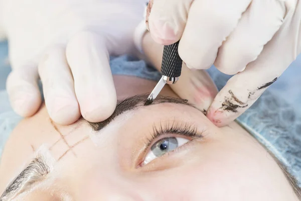 Microblading eyebrows workflow