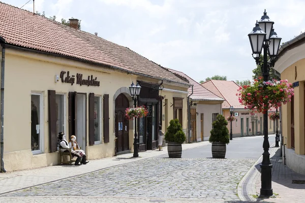 Calles de la ciudad vinícola medieval de Tokaj en la provincia de Hungría — Foto de Stock