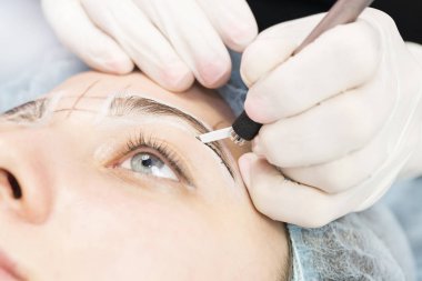 Microblading kaşlar iş akışı