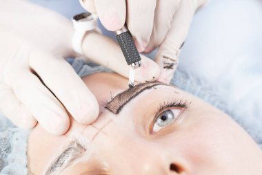 Microblading kaşlar iş akışı
