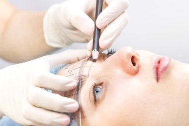 Microblading kaşlar iş akışı