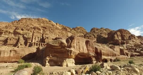 Toeristische complex van de oude stad Petra — Stockvideo