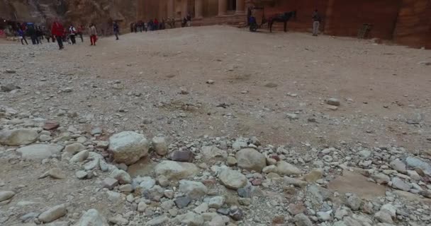 Toeristische complex van de oude stad Petra — Stockvideo