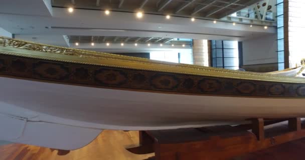 Museu Marítimo em Istambul esfaquear barcos antigos sultões turcos — Vídeo de Stock