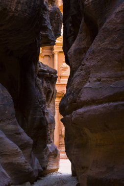 Eski rock city Petra Ürdün'de terk edilmiş. 