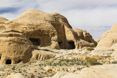 Eski rock city Petra Ürdün'de terk edilmiş. 