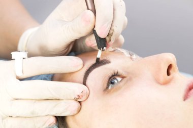 Microblading kaşlar iş akışı