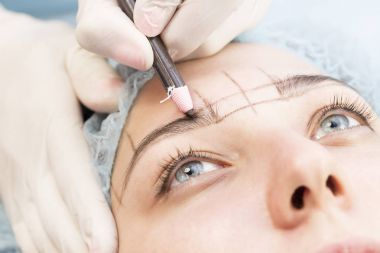 Microblading kaşlar iş akışı