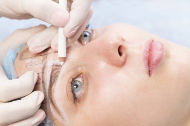 Microblading kaşlar iş akışı