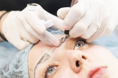 Microblading kaşlar iş akışı