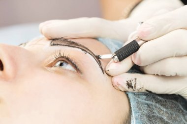 Microblading kaşlar iş akışı