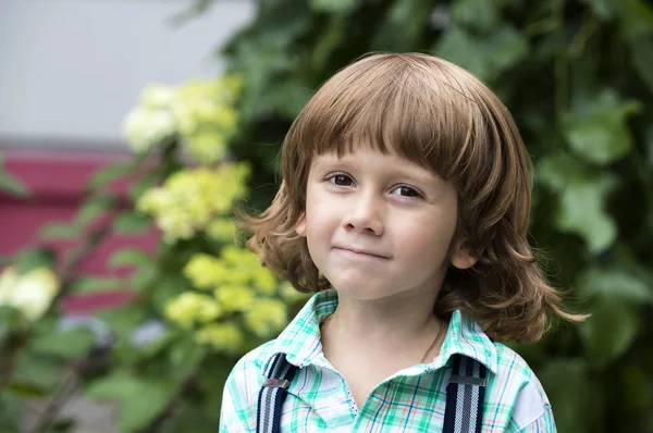 Portrait d'un garçon sur fond — Photo