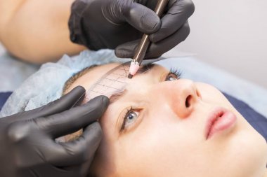 Microblading kaşlar iş akışı 