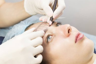 Microblading kaşlar iş akışı 