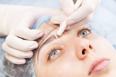 Microblading kaşlar iş akışı 
