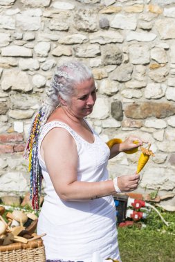 Geleneksel halk St. Istvan ve halk esnaf ile Macaristan hlet ilk adil. Budapeşte. Macaristan