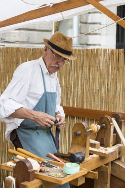 Geleneksel halk Saint Istvn ve halk ustaları ile Macaristan ekmek ilk adil. Budapeşte. Macaristan