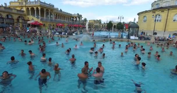 The oldest Szechenyi medicinal bath is the largest medicinal bath in Europe. — Stock Video
