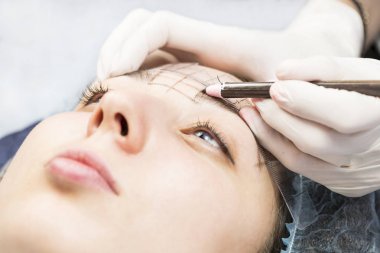 Microblading kaşlar iş akışı