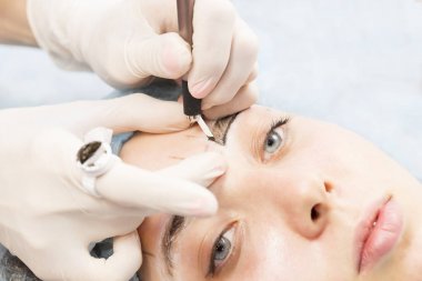 Microblading kaşlar iş akışı