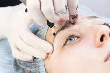 Microblading kaşlar iş akışı