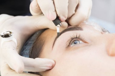 Microblading kaşlar iş akışı