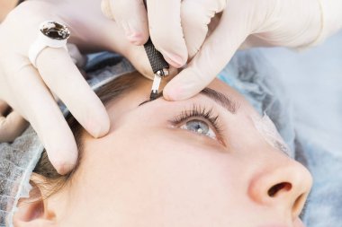 Microblading kaşlar iş akışı