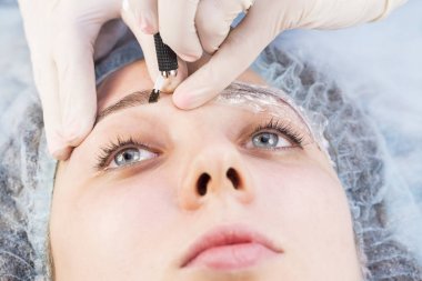 Microblading kaşlar iş akışı