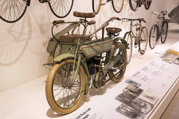 The technical museum in Vienna exhibits the production of energy industry machinery. 